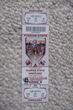 FLORIDA STATE SEMINOLES VS MARYLAND 10/5/2013 FULL TICKET~ WINSTON (5 TD PASSES)