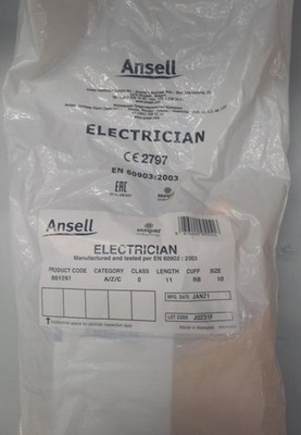 Ansell ELECTRICIAN Schutzhandschuhe Klasse 0 Größe 10 / 11'' Isolierhandschuhe El
