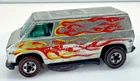 Vintage 1974 Hot Wheels Redline Chrome Super Van with Flames Hong Kong Base