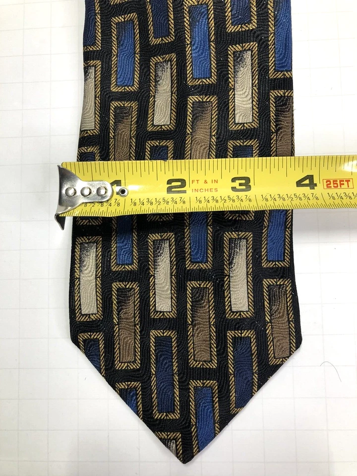 Corbata para hombre Parisian Signature - Geométrica - Nueva sin etiquetas - 4 pulgadas de ancho Foto 4 de 4