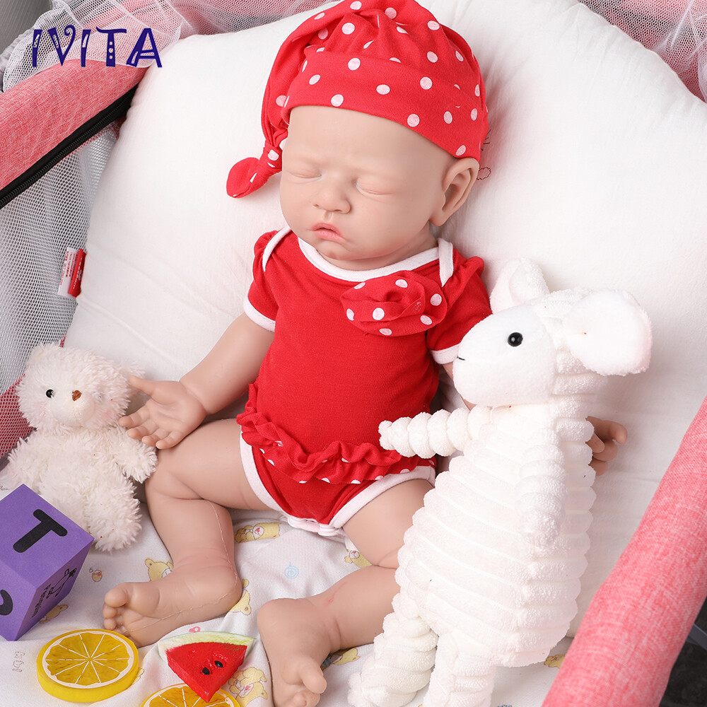 17"Realistic Sleeping Baby Girl Doll Newborn Silicone Real Touch Toddler Toy