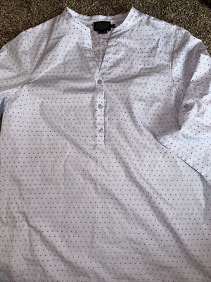 Pendleton PXL Shirt Button-up Light Blue N Coral Red Polk A Dot Blouse