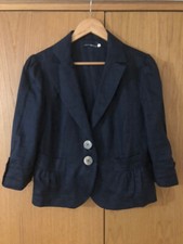 Vintage Le Group Navy Blue Ladies 2 Button Jacket Blazer Made In Italy - Xl