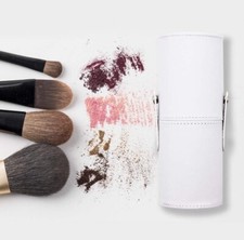 Makeup Brush Holder Travel Brushes Case Bag Cup Storage White