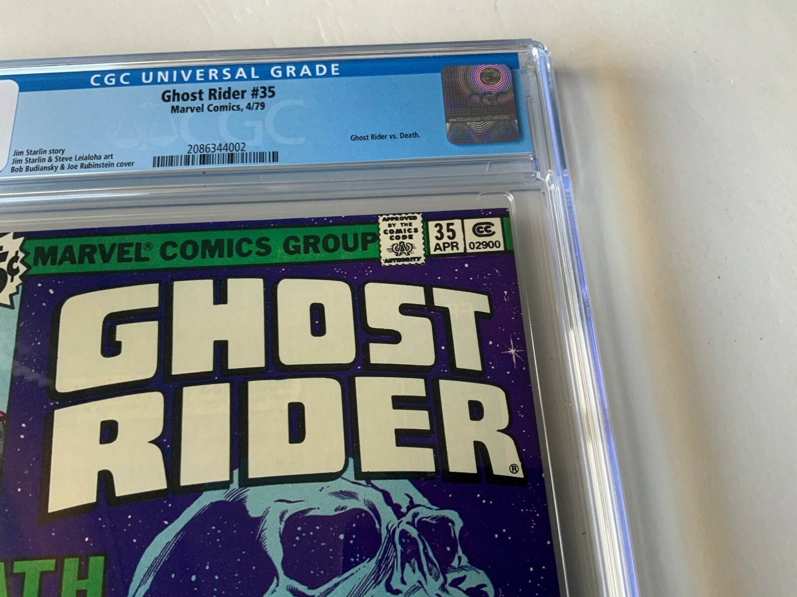 GHOST RIDER 35 CGC 9.6 WHITE PAGES COOL SKULL DEATH RACE COVER MARVEL COMICS