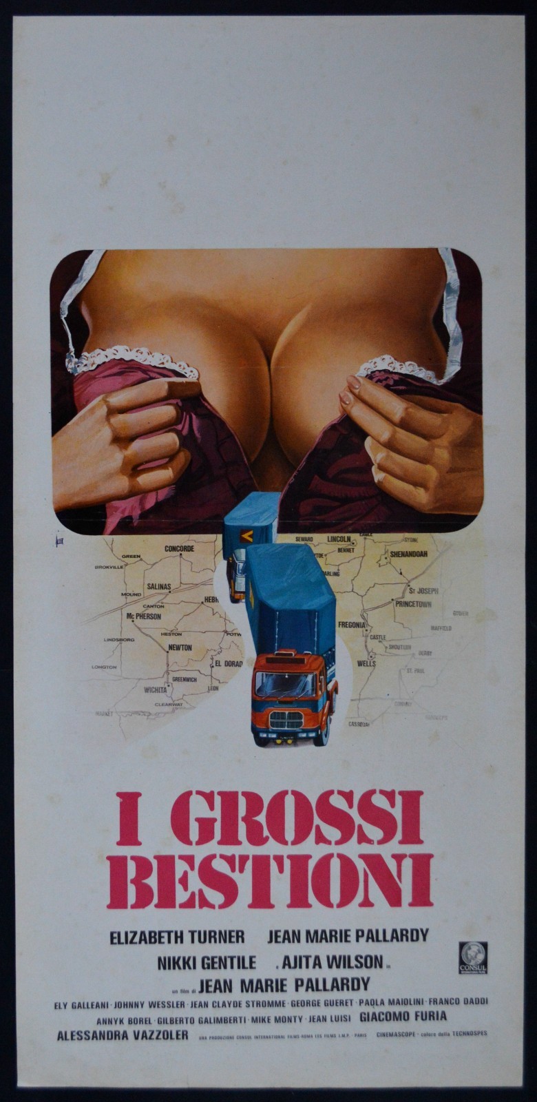 Locandina originale film I grossi bestioni (1978) - Regia di Jean-Marie Pallardy