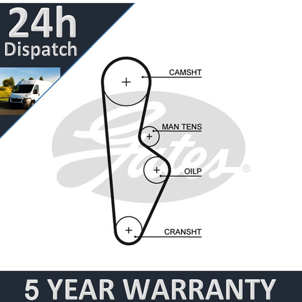 Gates Timing Belt For Honda Accord 1983-89 Prelude 1983-87 5Yr