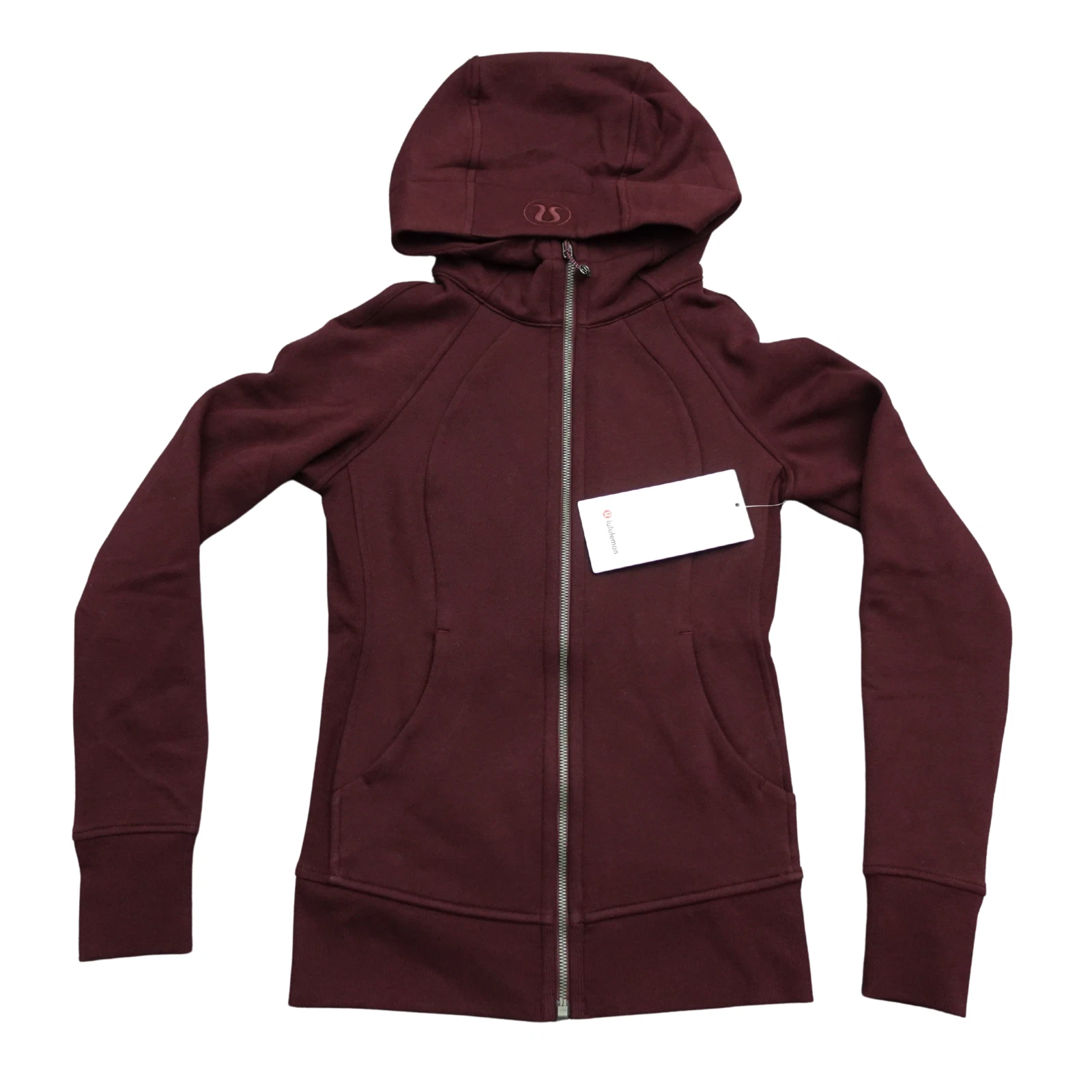 New Lululemon Size 4 Scuba Full Zip Hoodie GARN Garnet Maroon