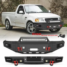 YEEGO For 1992-1997 Ford F150 F250 F350 Front or Rear Bumper with LED Light