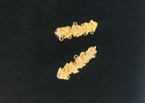 Castlecliff Vintage Stacked Leaf Gold Tone 5 Strands - TWO Bar Findings ONLY - Afbeelding 2 van 11
