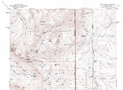 Tepee Creek Quadrangle Montana-Wyoming 1958 Topo Map USGS 15 Minute Topographic