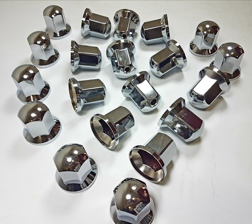 20 Copridadi Ruota Tappi Plastica Cromo L 33mm Fit Camion Mercedes Iveco Volvo - Foto 5 di 6