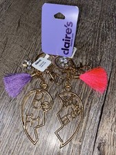 Claire s best friends rhinestone heart keychain backpack clip nwt pink purple
