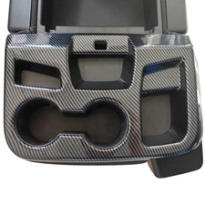 Carbon Fiber Color Front Cup Holder Cover Fit for Chevy Silverado/GMC Sierra