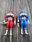 VTG Power Rangers Walkie Talkie Set 9" Figures 1999 Red Blue Rangers READ Untest