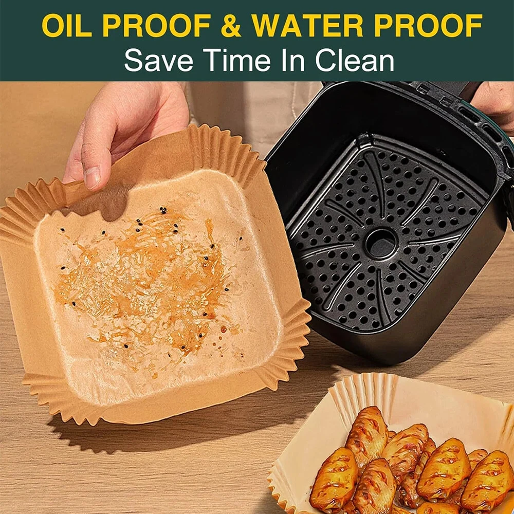 Air Fryer Disposable Paper Accessories Square Oil-proof Liner Non-Stick Mat Air Fryer Disposable Paper Accessories Square Oil-proof Liner Non-Stick Mat