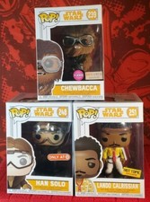 Funko Pop Star Wars - CHEWBACCA #239 , HAN SOLO #248 & LANDO #251 Exclusive Set