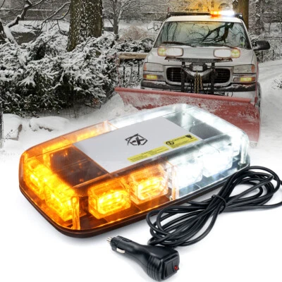 Xprite 72 LED Strobe Beacon Light White Amber Rooftop Car Emergency Warning