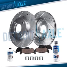 Front Drilled Rotors Brake Pads Kit for 2006 - 2011 Hyundai Accent Kia Rio Rio5
