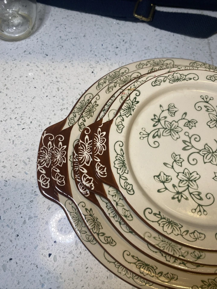 5 platos para servir de encaje floral verde Temptations by Tara con mango apilable Foto 3 de 4