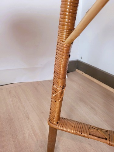 Ensemble De 9 Pièces De Salon En Rotin, Milieu XXème Siècle - Imagen 12 de 19