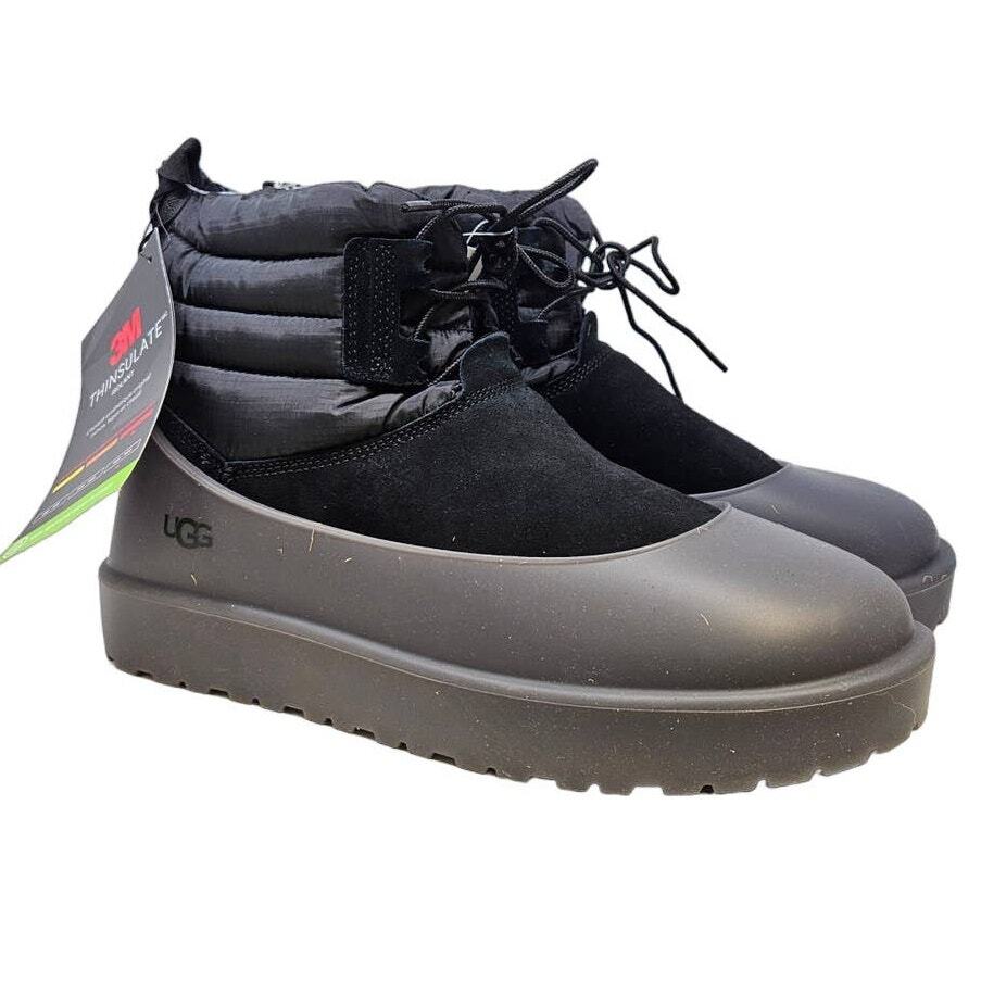 NEW Ugg 11 Classic Mini Lace Up Weather Snow Black Boot Thinsulate