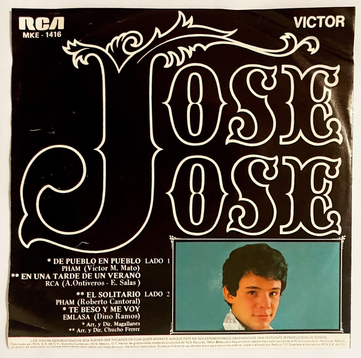 JOSE JOSE De Pueblo En Pueblo 7” Vinyl EP 1971 MEXICO RCA Victor 4