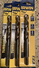 Irwin 31/64" TurboMax Reduced Shank Drill Bit 73631 6" LONG LOT OF 3 PACK