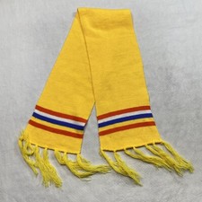 Unbranded Childrens Scarf One Size Yellow Blue Red Tight Knit Fringe Lightweight