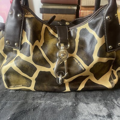 Brown and tan leather giraffe Dooney and bourke Y2K Dooney and Bourke Giraffe Animal Print Canvas Leather  main image 3