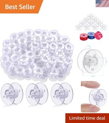 50 pcs Transparent Plastic Bobbins for Hassle-Free Sewing - Class 15 Compatible
