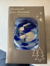 Zorza Blown and Hand Decorated Glass Ornament Poland NEW