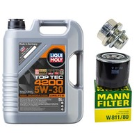 MotoröL Filter Set Liqui Moly 5W-30 5 Liter + ÖLablassschraube FüR Hyundai XG