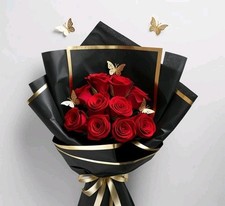Colorful Rose Bouquet Red Roses Wrapped Bouquet