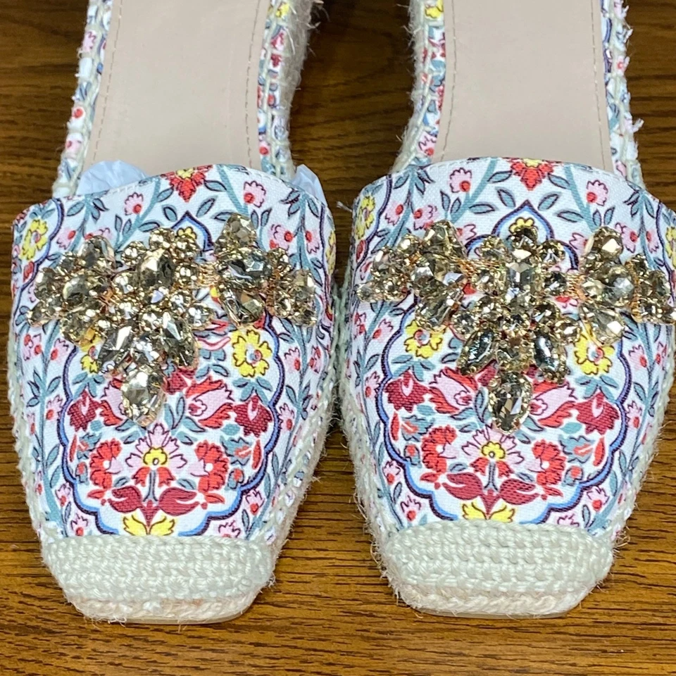 Zapatos para mujer Boden alpargata cuña estampado floral envoltura al tobillo adornados EU 41 Foto 3 de 4
