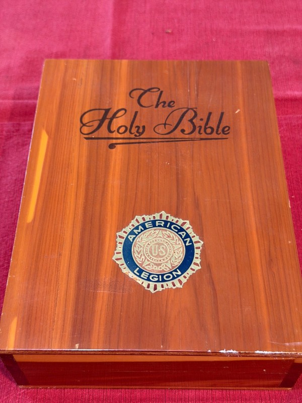 The Holy Bible Memorial Edition In Wooden Box From American Legion