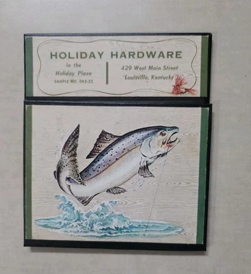 1973 Salesman Sample Calendar Holiday Hardware Fish On The Hook Cover - Photo 1/3