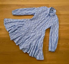 ZARA Bluse Kleid Blusenkleid blau weiß 36 S IBIZA Strand Urlaub Blogger TOP noa