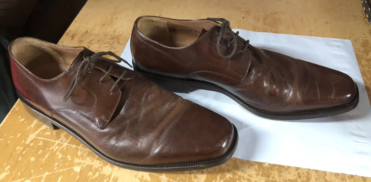 Bachrach Shoes‎ Men\'s Size 9.5 D Brown Leather Lace Up Dress Square Toe Italy Bachrach Dress Shoes for Men for sale | eBay main image 4