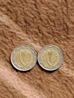 2 Euro Münzen Irland 2x Jahrgang 2002 Harfe Umlaufmünzen