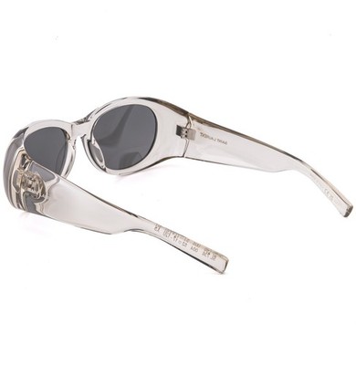 SAINT LAURENT SHADE SL 736 SL736 Crystal Gray Oval Wrap Sunglasses