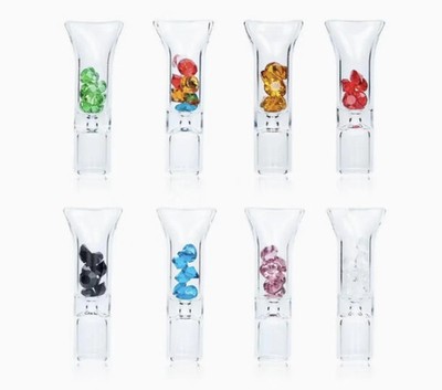 Glass Filter Tips with Gemstone Design (4 Pcs)