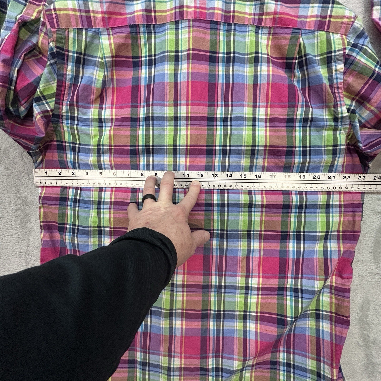 Vtg Polo Ralph Lauren Military Style Long Sleeve Button Shirt Men's Large Plaid. thumbnail 8