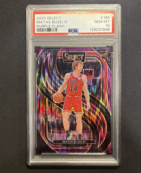2024-25 Panini Select - Premier Level Matas Buzelis #166 Purple Flash Prizm /249