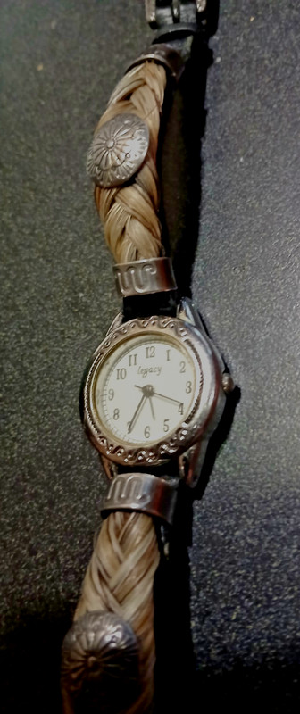 Legacy American King Ranch Logo Sterling, Horse Hair Watch Sterling End Caps