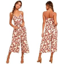 Free People Hot Tropics Cropped Wide Leg Jumpsuit Womens Size 2