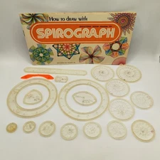 Vintage Kenner Spirograph Spare Parts & Pieces with How To Draw Booklet 1970's