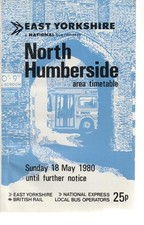 EAST YORKSHIRE BUS TIMETABLE BOOK NORTH HUMBERSIDE MAY 1980 WITH ROUTE MAP