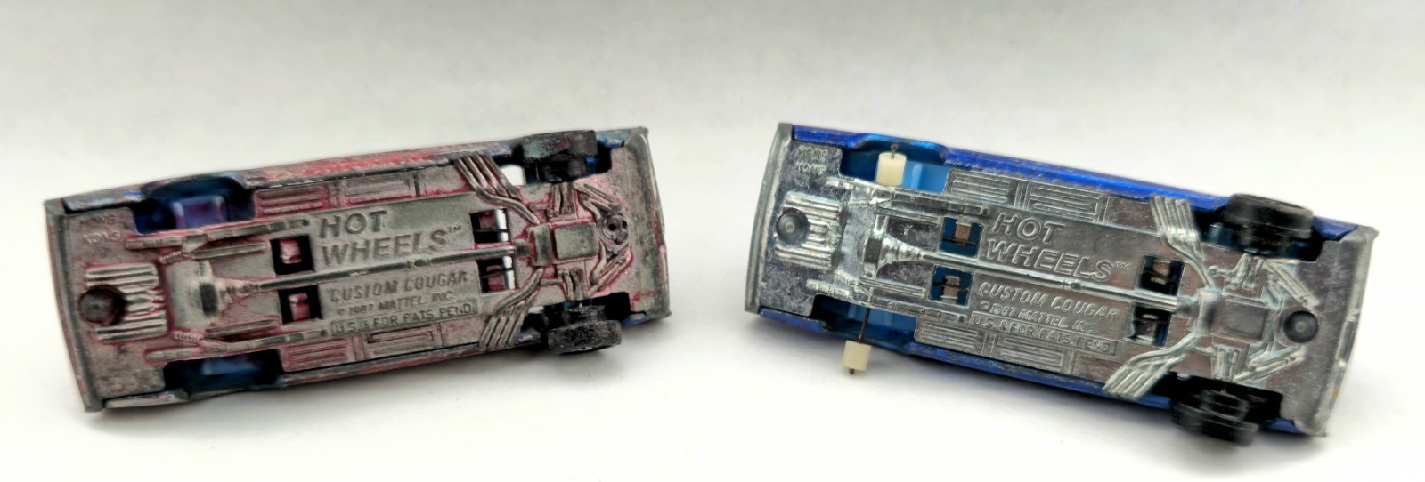 2 Redline Custom Cougar Lot Vintage Hot Wheels 1967 Junk Yard Restoration Lot  thumbnail 6