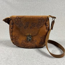 Vintage Hand Tooled Leather Purse Handbag Hippie BoHo Bag Festival